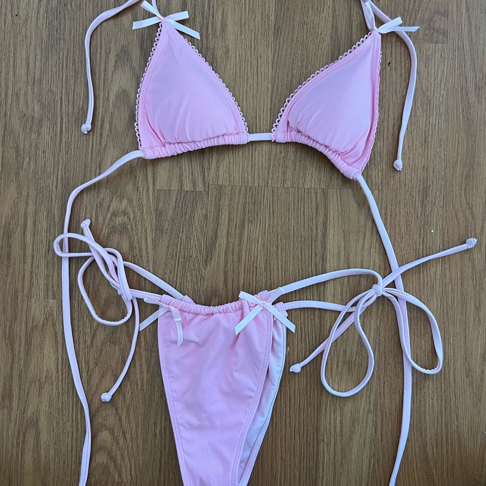Pink Triangle Bikini Set - Picture 2 of 4